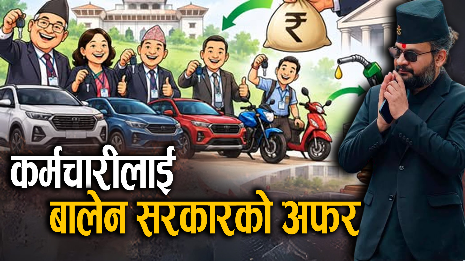उच्च पदस्थ कर्मचारीलाई गाडी किन्न ६० लाखसम्म बिनाब्याज ऋण !