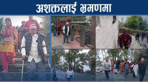 दोलखाका पर्यटकीय र धार्मिक क्षेत्र घुमे अशक्तहरु