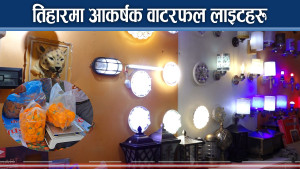 तिहारमा मनमोहक लाइटहरु, झरना झै बहने बत्तीले बजार छपक्कै