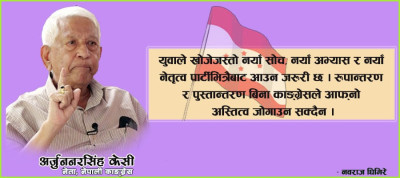 अर्जुननरसिंह केसी भन्छन् : पार्टीभित्र रुपान्तरण नभए इतिहासमै हराउने खतरा