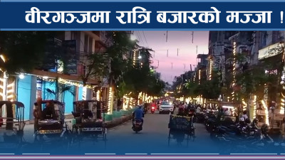वीरगञ्जमा शुरु भयो ३ दिने रात्रिकालीन बजार, भारतबाट पनि किनमेलका लागि घूइँचो 
