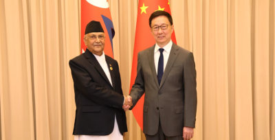 प्रधानमन्त्री ओली र उपराष्ट्रपति हानबीच भेटवार्ता