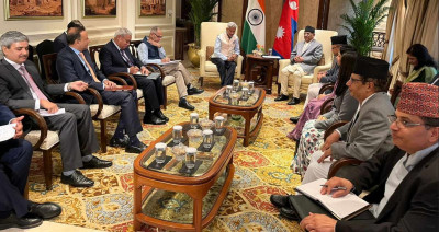 प्रधानमन्त्री दाहालसँग भारतीय विदेशमन्त्रीको भेटवार्ता