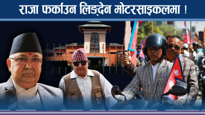 नारायणहिटीमा राजा फर्काउनेहरुको ¥याली, राजा आउन नसक्ने ओलीको दाबी