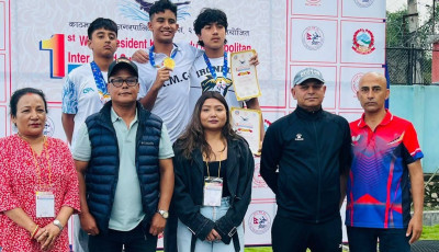१३ वर्षीया रचित बुढाथोकीले पौडीमा जिते १० मेडल
