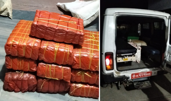 एम्बुलेन्सबाट ५१ किलो लागुऔषध गाँजा बरामद