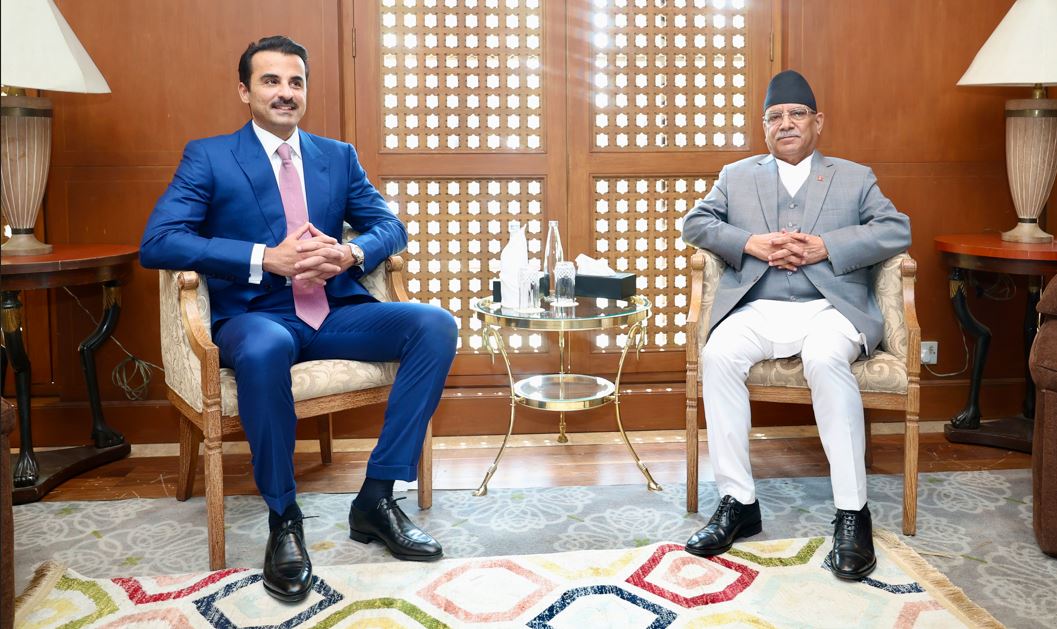 कतारी राजा र प्रधानमन्त्री प्रचण्डबीच भेटवार्ता