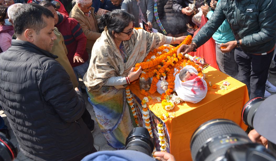 गायक, सङ्गीतकार आचार्यको राष्ट्रिय सम्मानका साथ बिदाइ गरिँदै